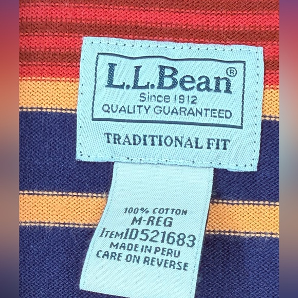 L.L. Bean Men’s Soft Rugby Striped Shirt M - Picture 4 of 4